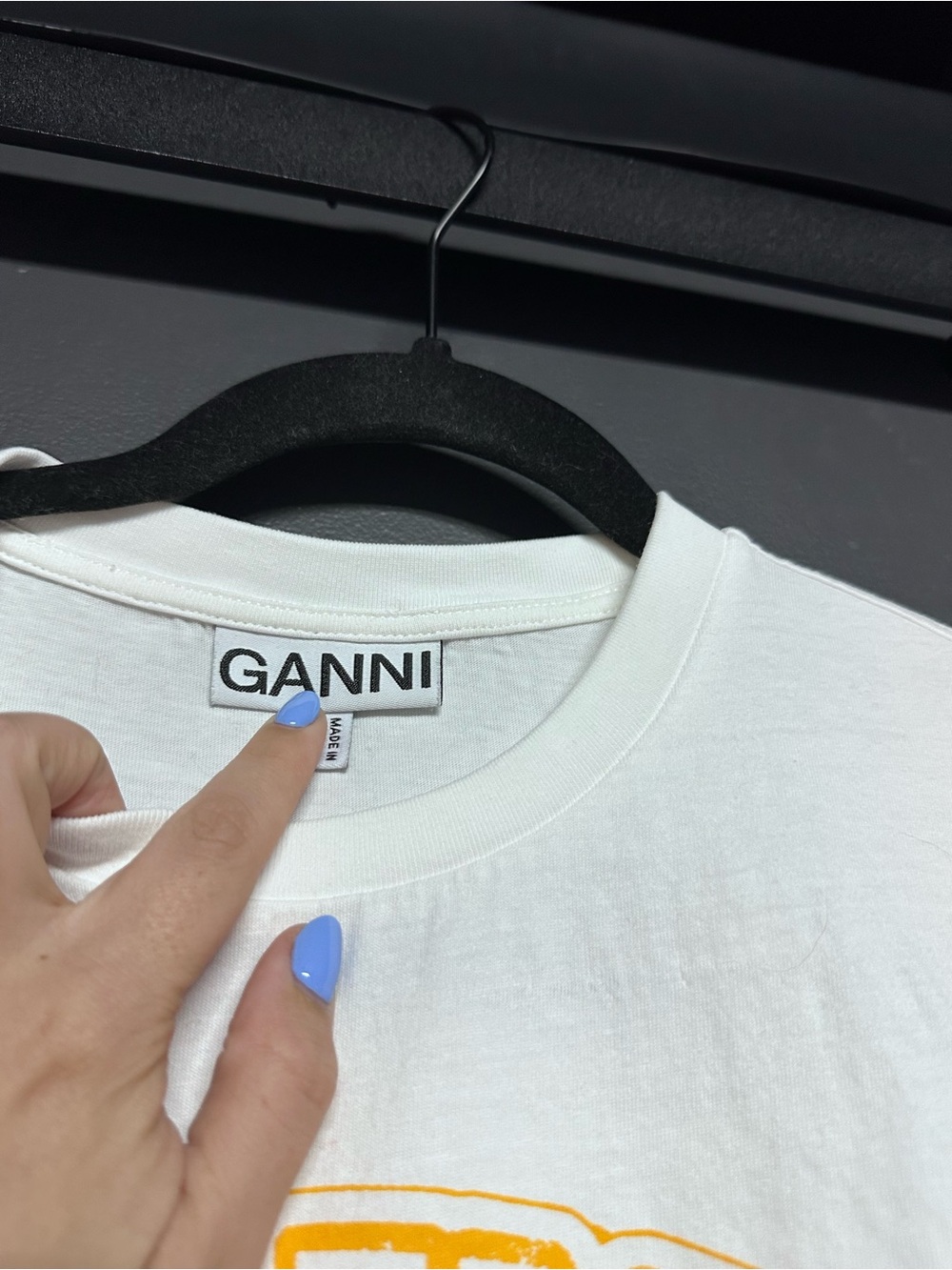 GANNI Have a Nice Day Orange Tee Relaxed Fit M - Picture 2 of 3